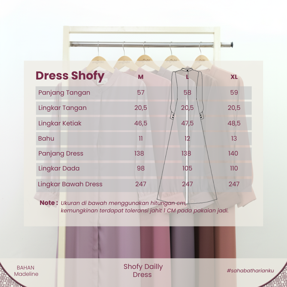 Irnanda Shofy Dress Gamis Basic Polos Wanita Ibu Muslimah - Image 3