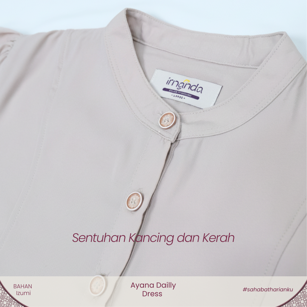 Irnanda Ayana Dress Gamis Basic Polos Wanita Muslim - Image 4